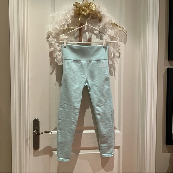 adidas Pants - Adidas Aeroknit baby blue leggings🏋🏼‍♀️